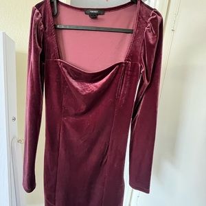 Red velvet bodycon dress